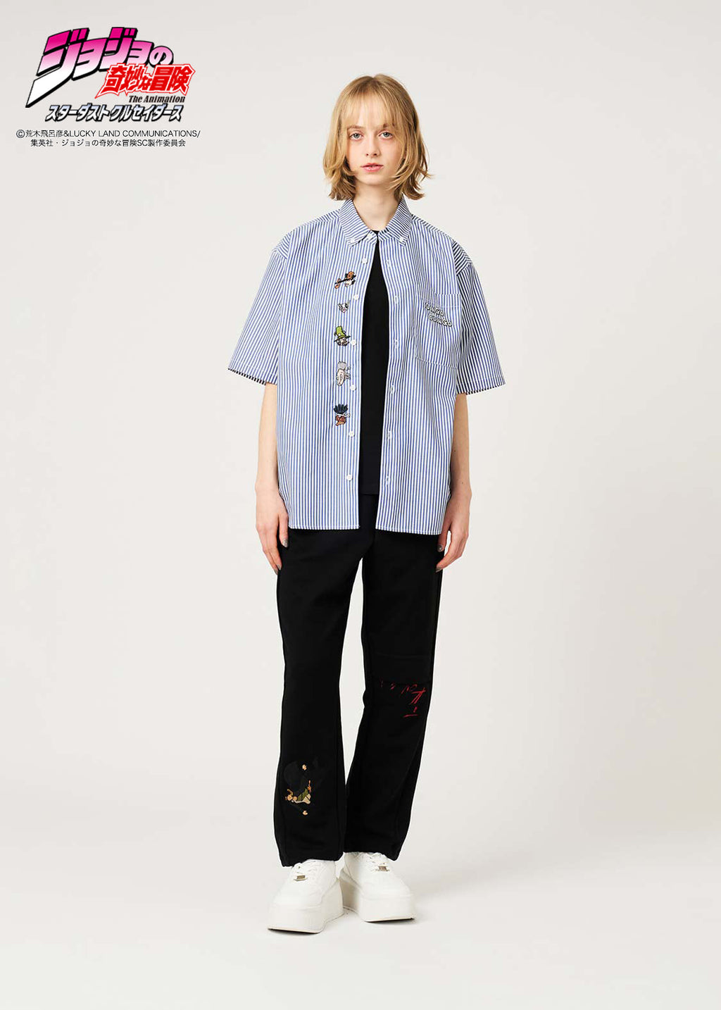 JoJo's Bizarre Adventure x Graniph Fashion Collection - Zenyatta Mondatta Brothers Loose Fit Short Sleeve Shirt [Release April 28, 2026]