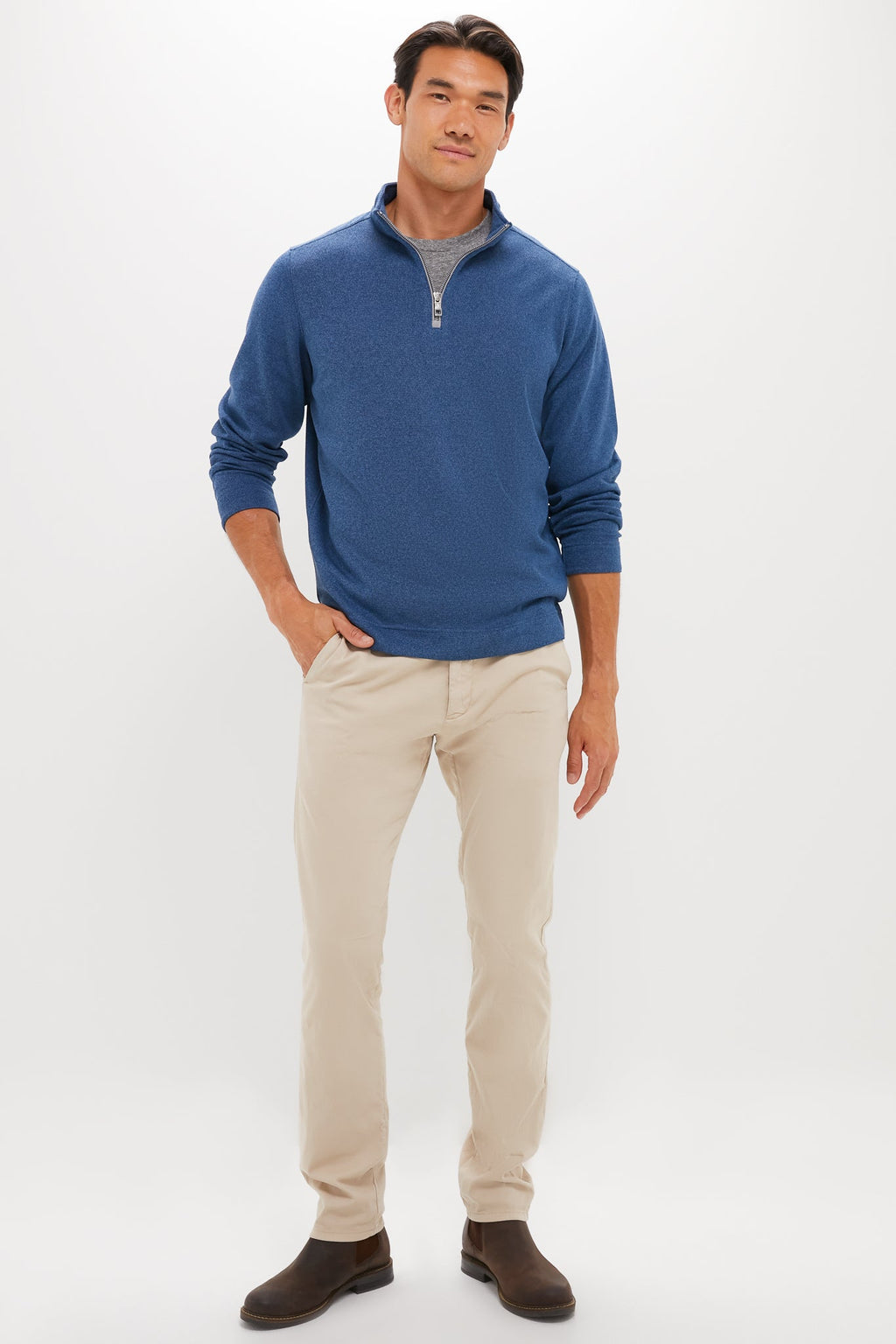 Blue Haze Crown Sweater Fleece Quarter Zip