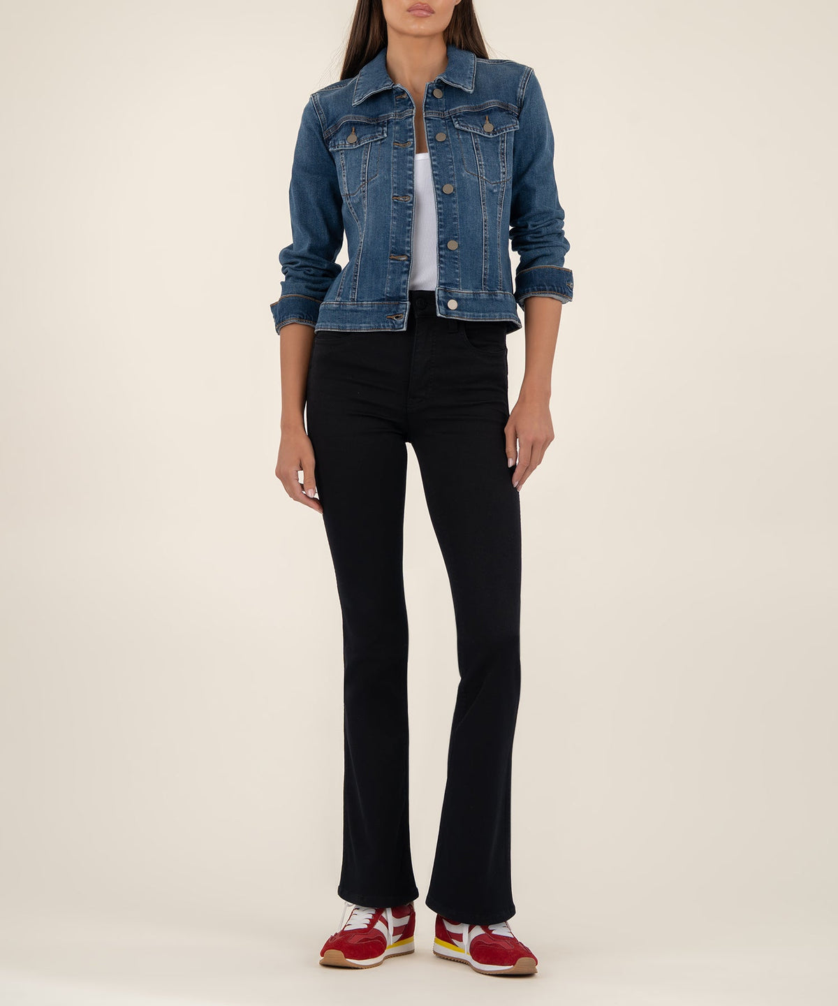 Julia Crop Denim Jacket in Main Wash