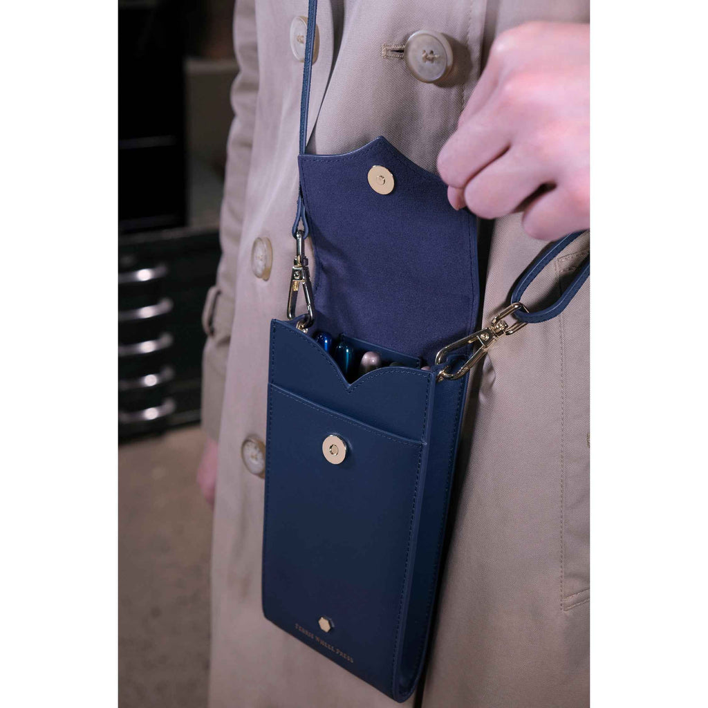 Leather Stationery Collection - The Pendant Purse / Navy