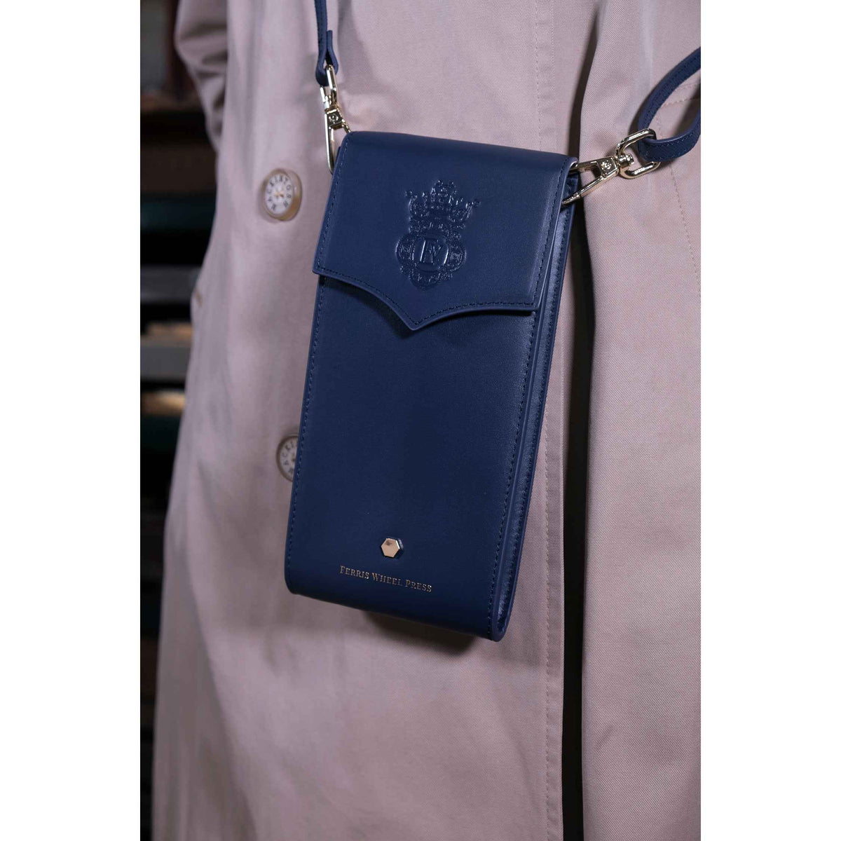 Leather Stationery Collection - The Pendant Purse / Navy