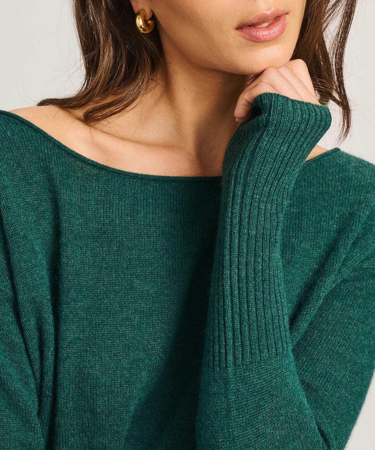 Lightweight Cashmere Boatneck Sweater