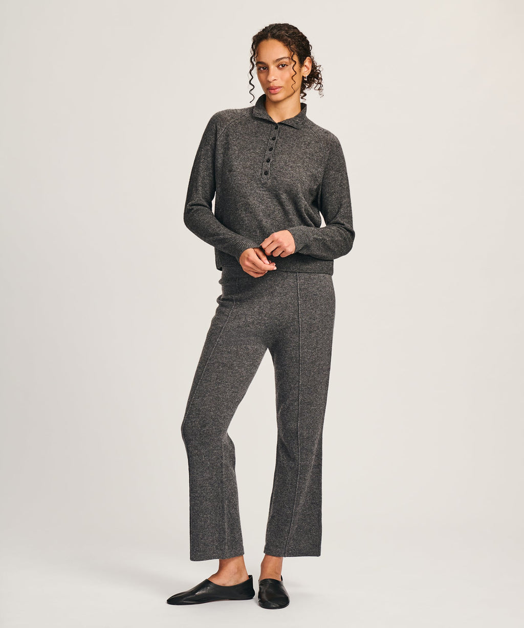 Lightweight Cashmere Henley Sweater