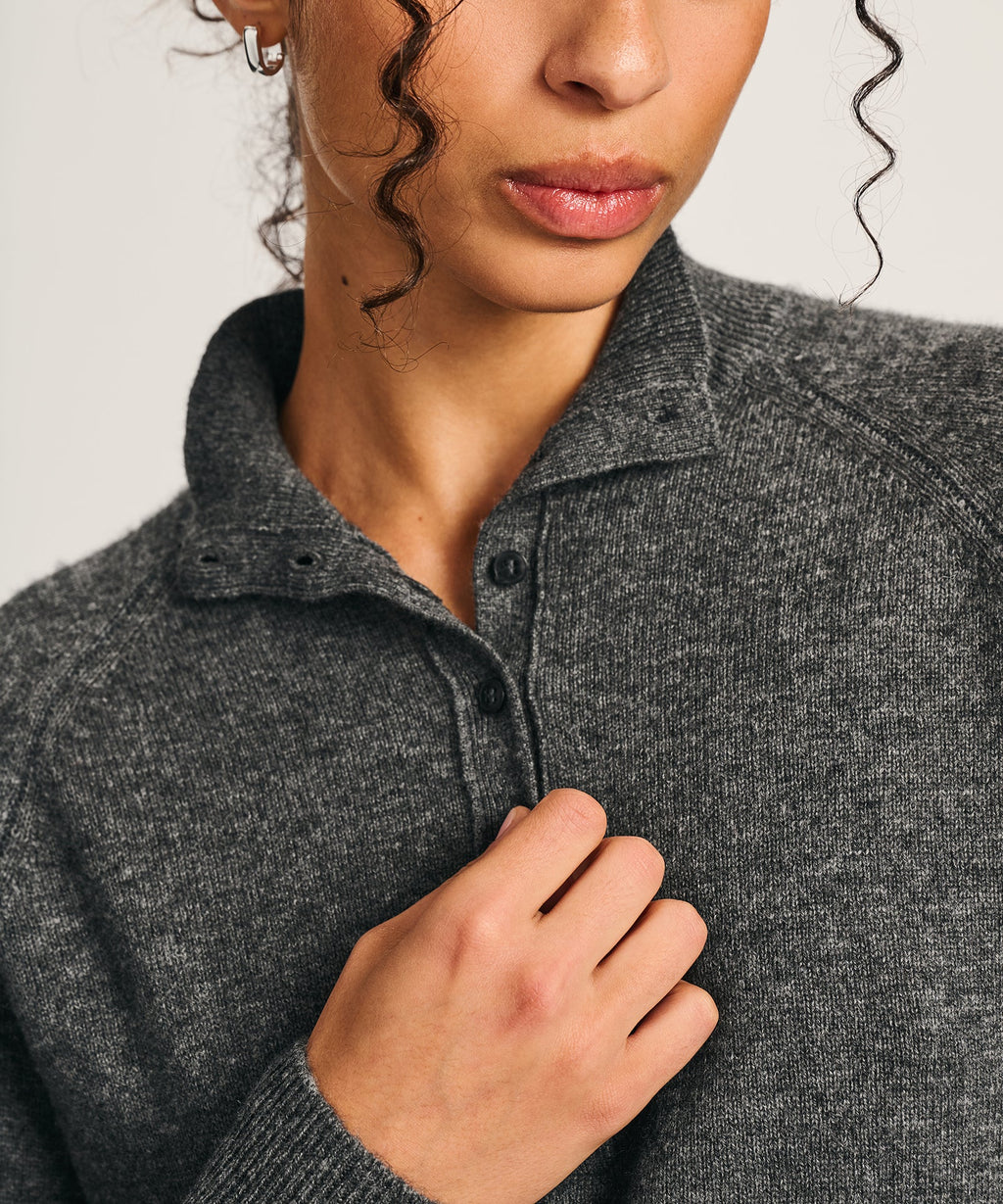 Lightweight Cashmere Henley Sweater