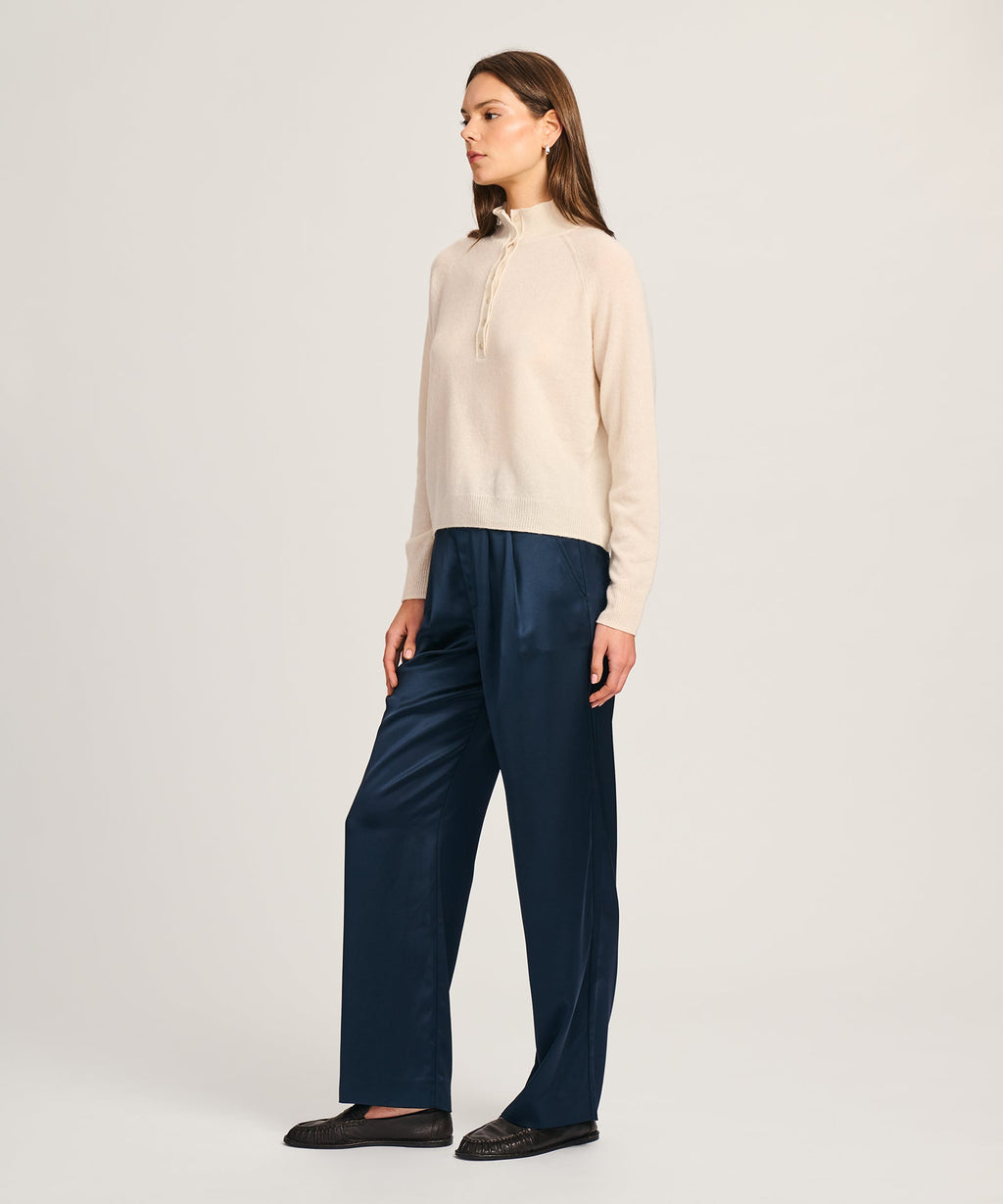 Lightweight Cashmere Henley Sweater