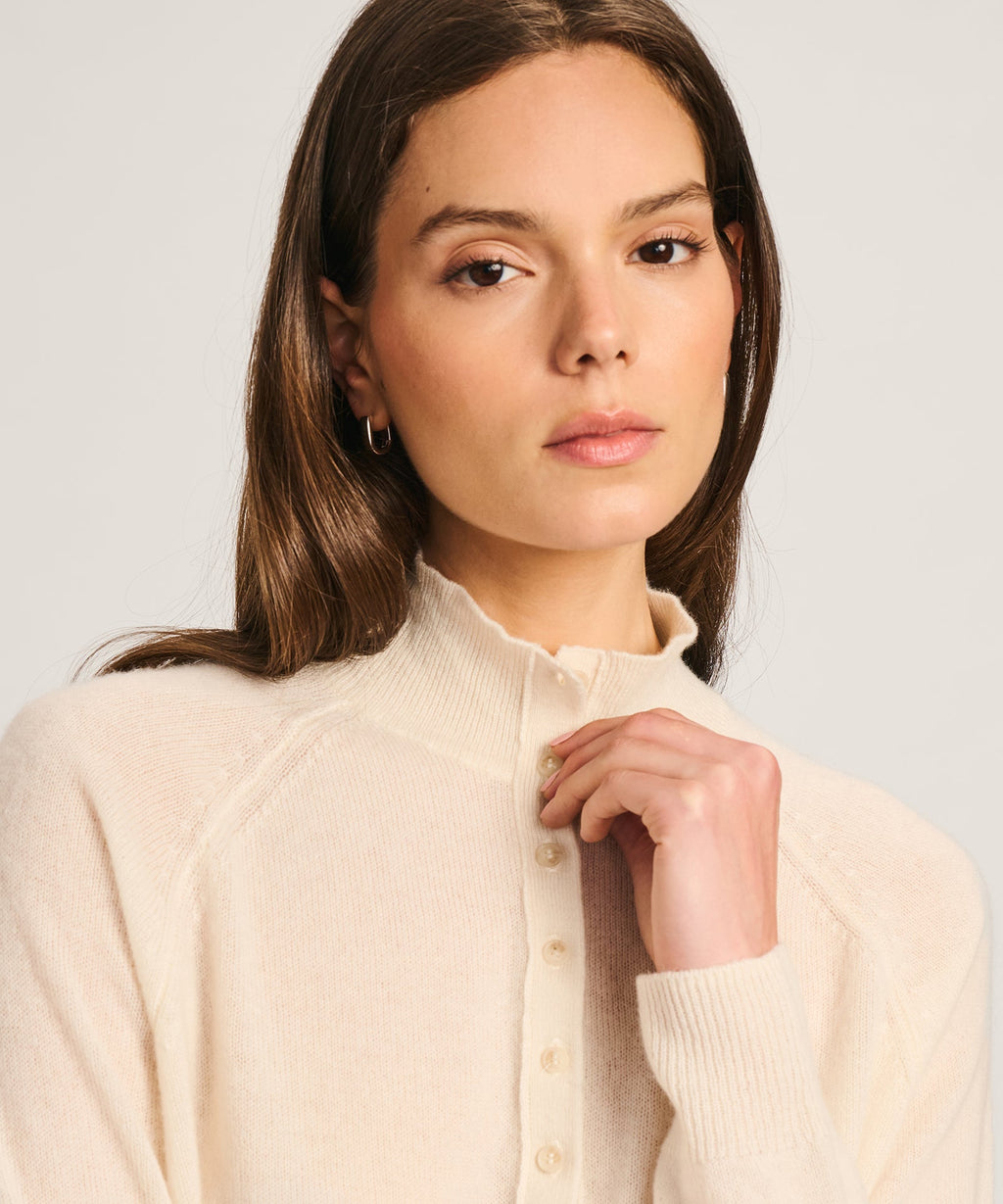 Lightweight Cashmere Henley Sweater