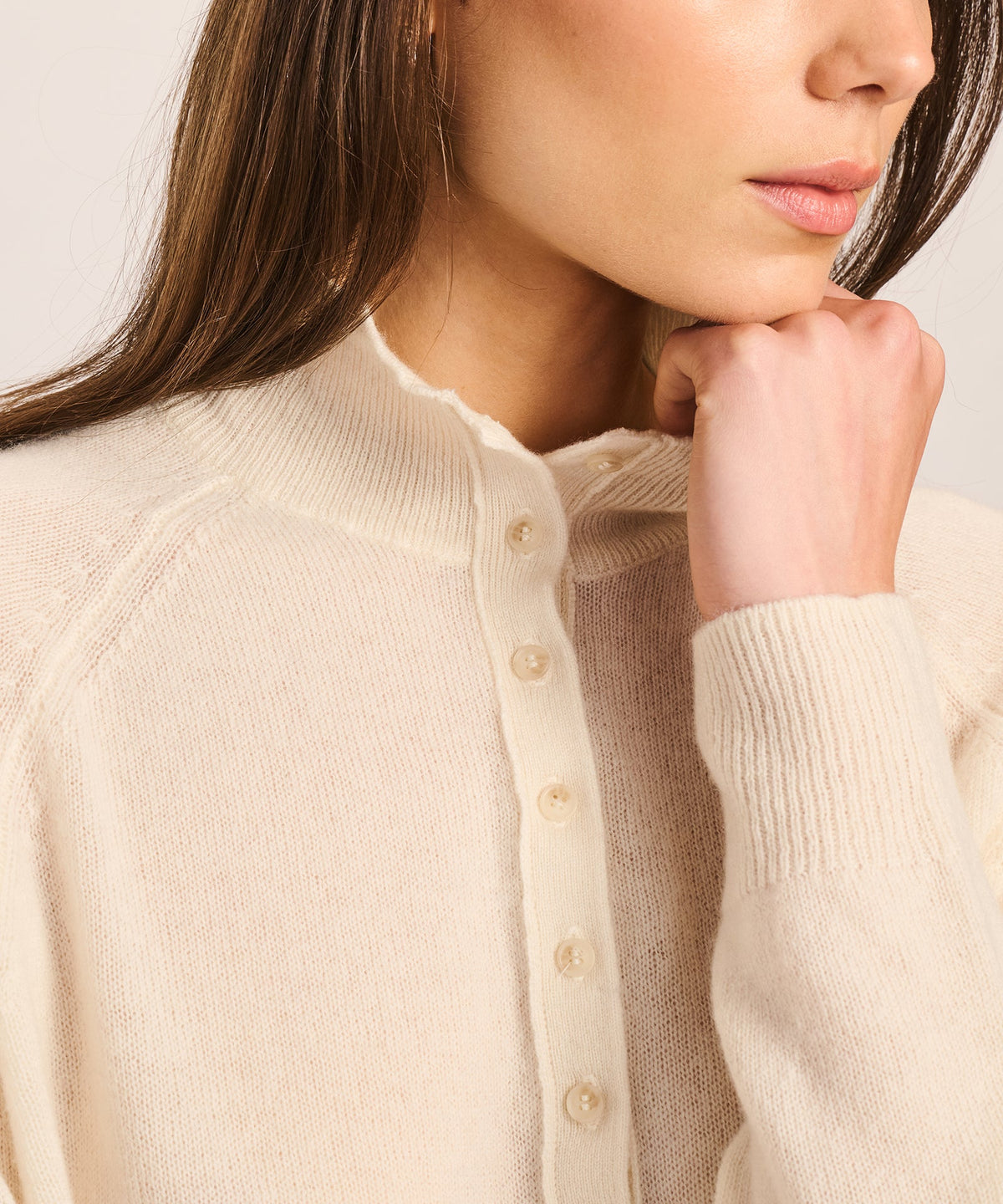 Lightweight Cashmere Henley Sweater