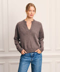 Luxe Cashmere Split Neck Sweater
