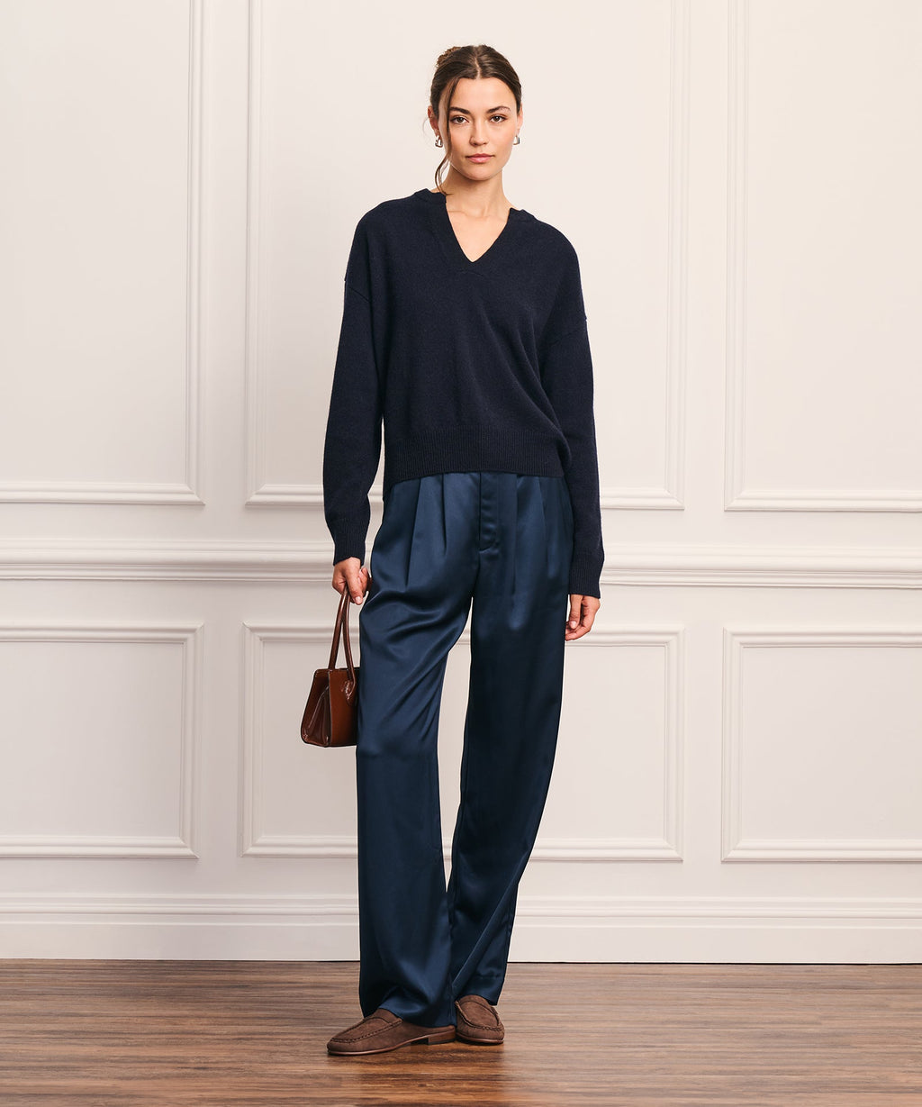 Luxe Cashmere Split Neck Sweater