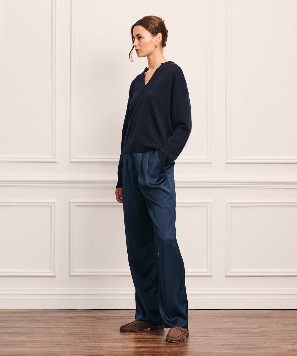 Luxe Cashmere Split Neck Sweater