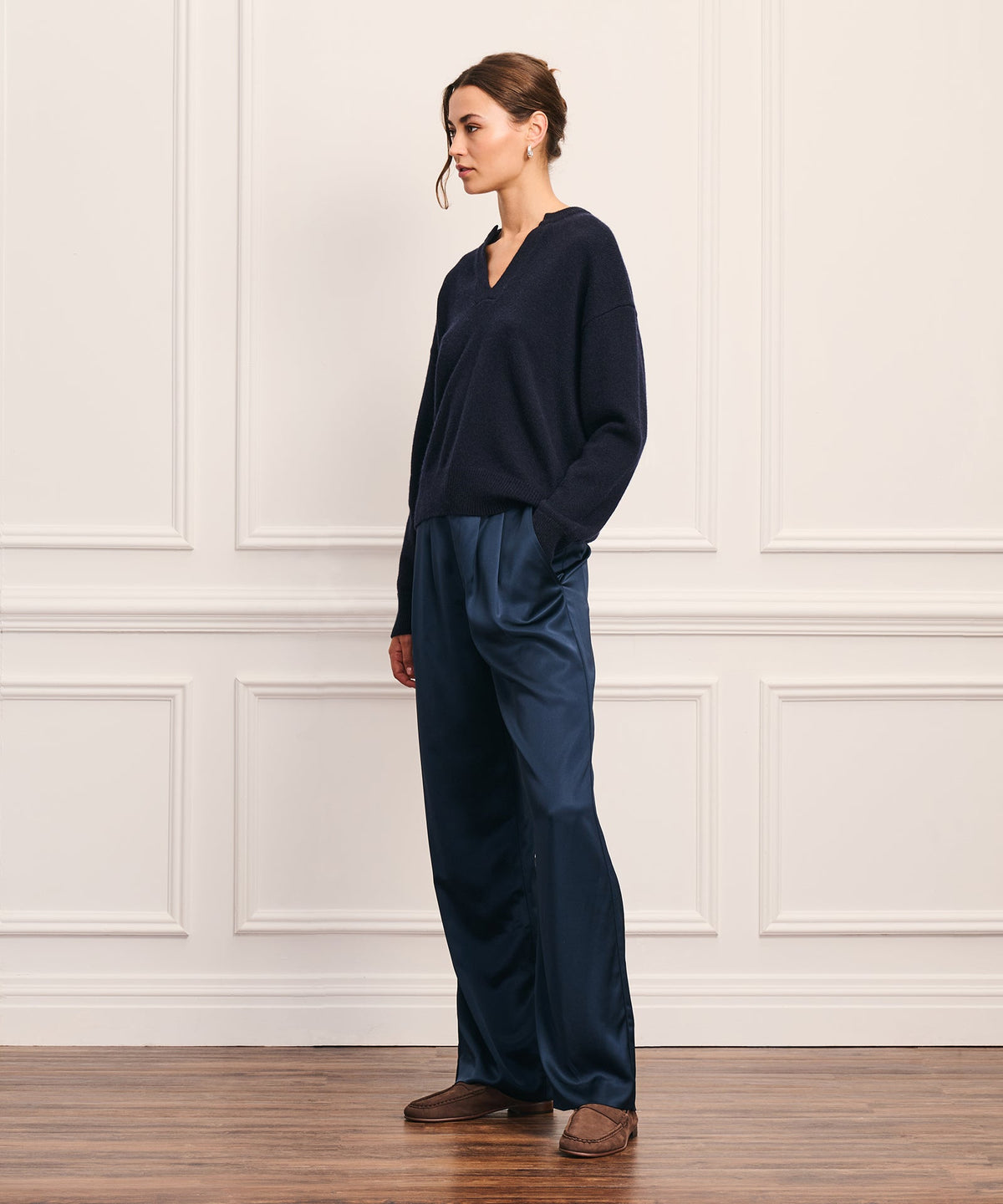 Luxe Cashmere Split Neck Sweater