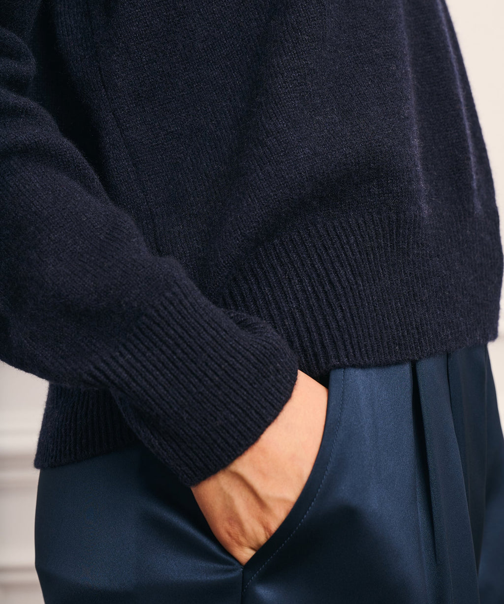 Luxe Cashmere Split Neck Sweater