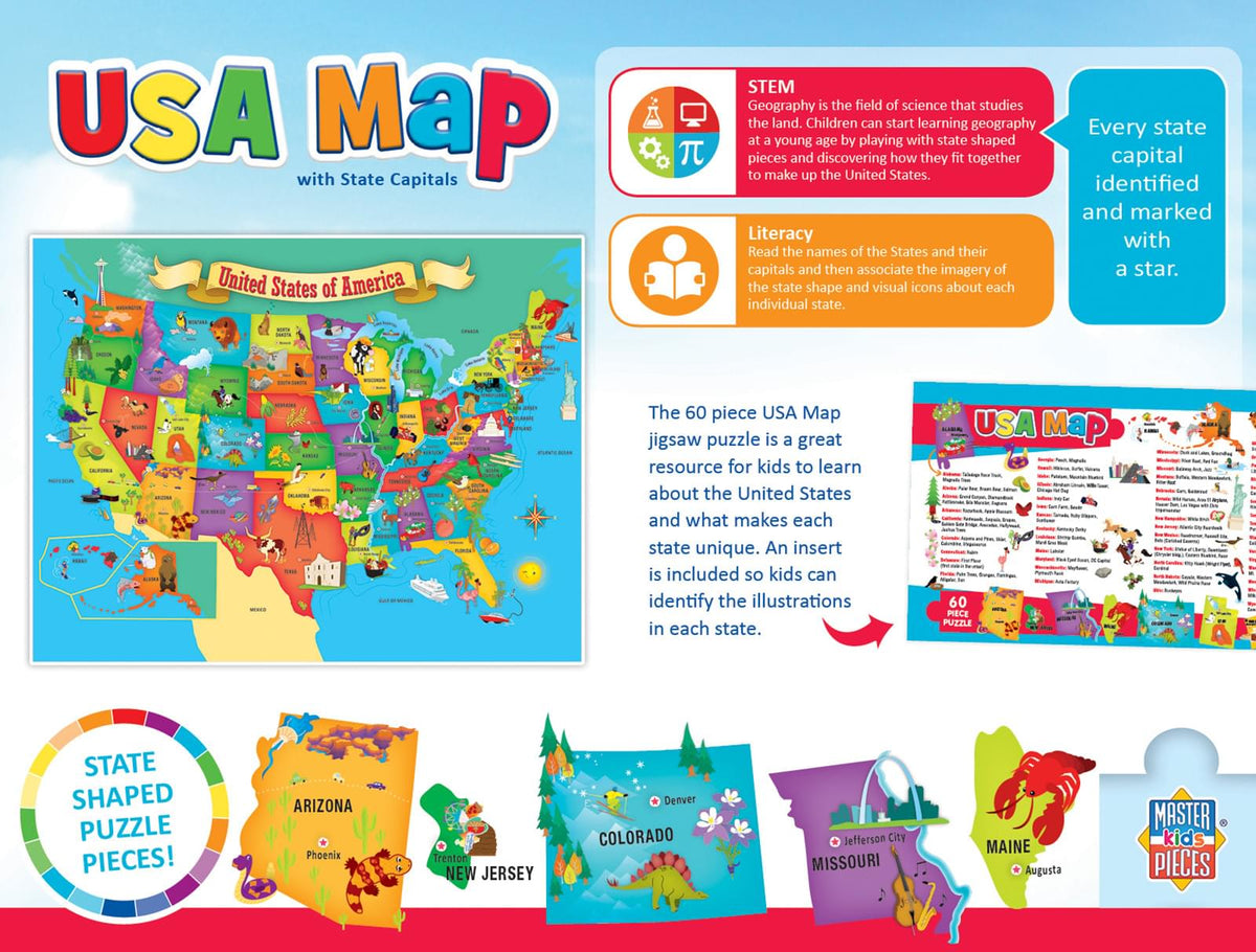 Educational USA Map 60 Piece Jigsaw Puzzle