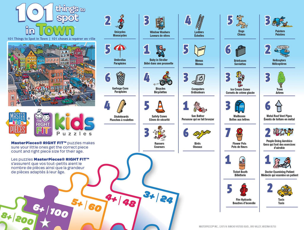 Things to Spot In Town 101 Piece Jigsaw Puzzle
