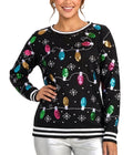 Women's Midnight String of Lights Ugly Christmas Sweater