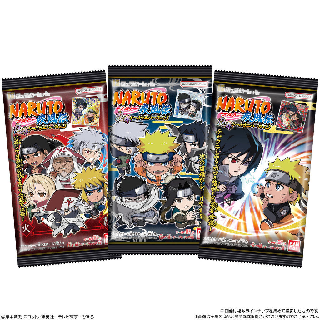 Naruto Shippuden - Niformation Naruto Shippuden Shinobi World Seal Wafer Vol.3 - Candy Toys, Snacks (BOX OF 20 PCS)