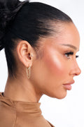 Downtown Edge Huggie Hoop Earrings - Gold