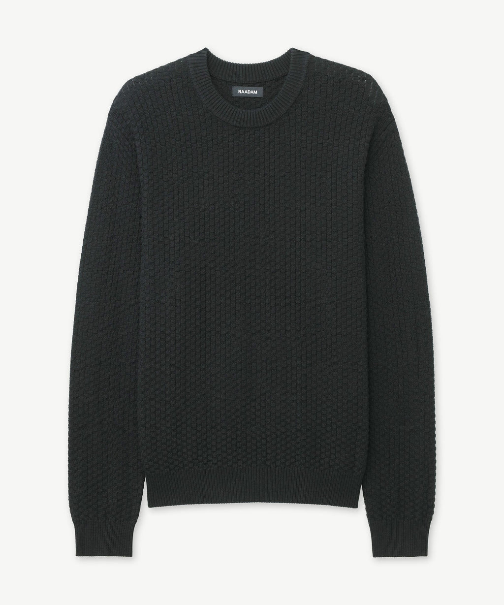 Cotton Cashmere Textured Crewneck