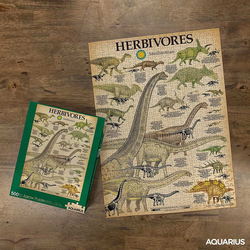 Smithsonian Herbivore Dinosaurs 500 Piece Jigsaw Puzzle