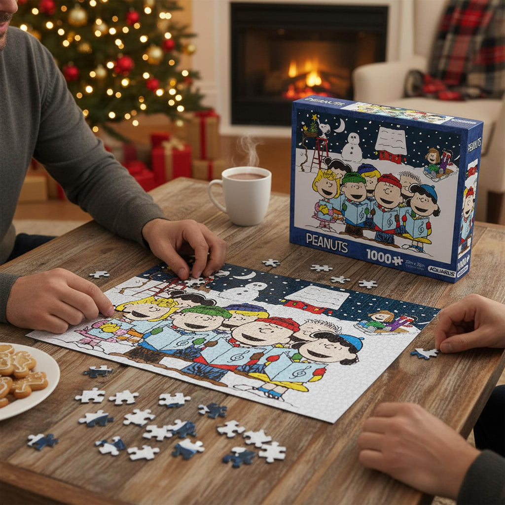Peanuts Singing Hymns 1000 Piece Glitter Snow Jigsaw Puzzle