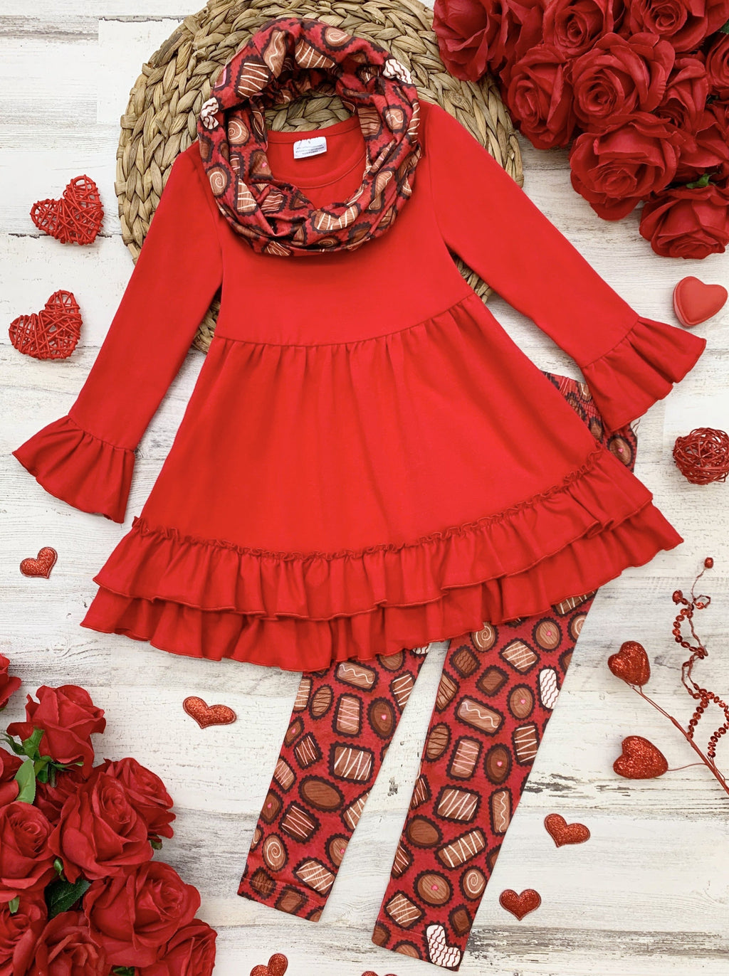 Box Of Chocolates Tunic, Scarf and Legging
