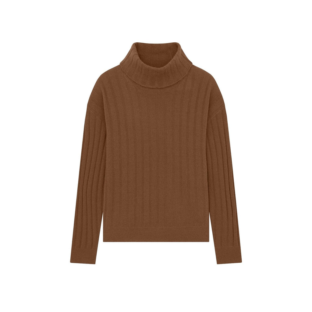 Cashmere Relaxed Ribbed Turtleneck