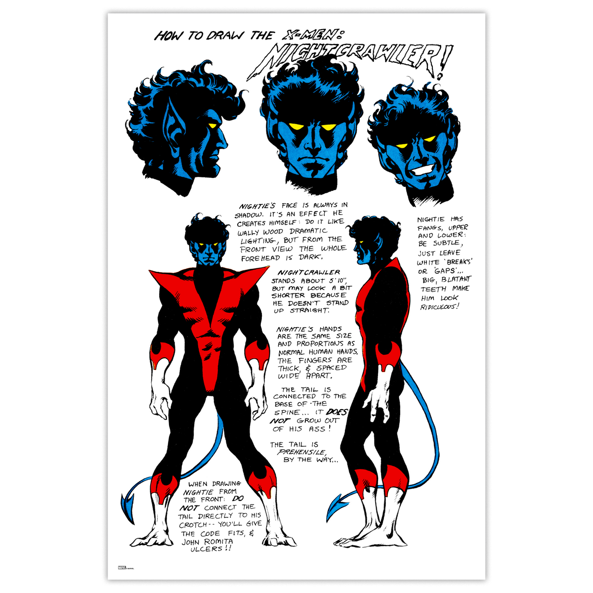 Nightcrawler Character Sheet Poster