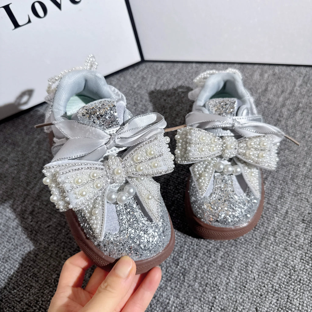 Autumn Girls' New Sports Silver Princess Shoes