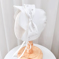 Baby Birthday Hat White Bow Pearl Girls Dress Hat