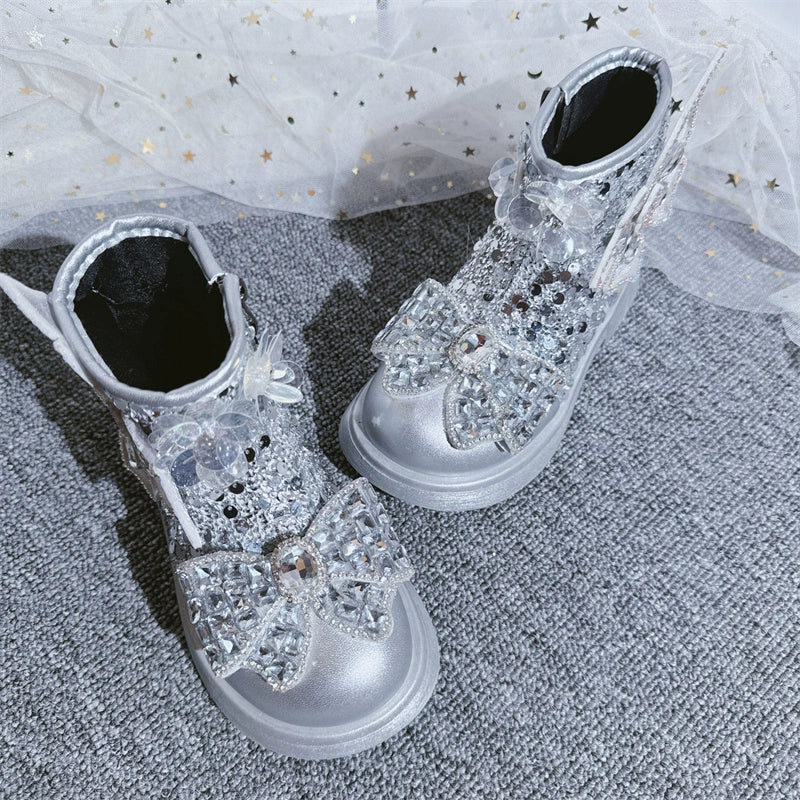 Autumn Girls' New Rhinestone Princess Boots