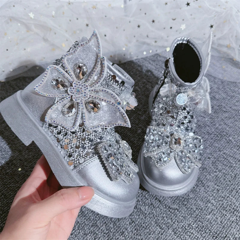 Autumn Girls' New Rhinestone Princess Boots