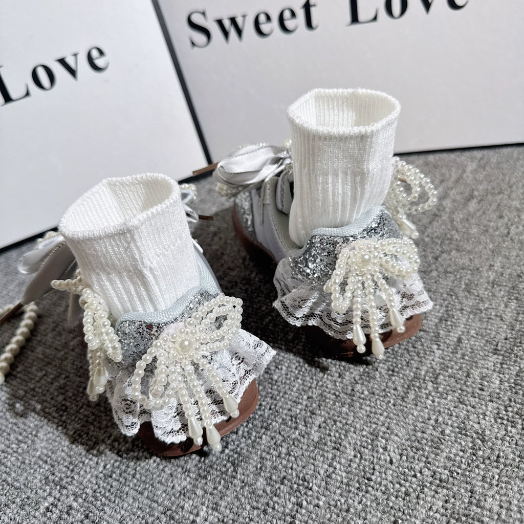 Autumn Girls' New Sports Silver Princess Shoes