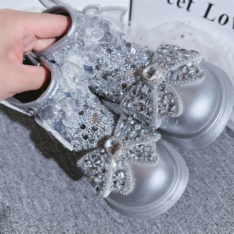 Autumn Girls' New Rhinestone Princess Boots