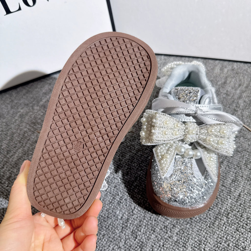 Autumn Girls' New Sports Silver Princess Shoes