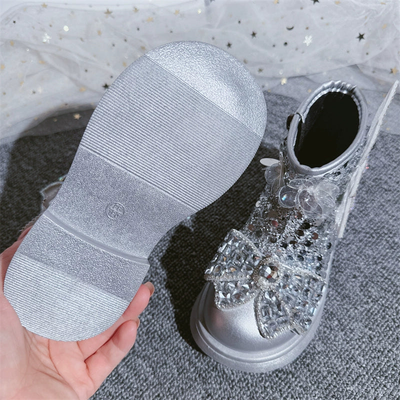 Autumn Girls' New Rhinestone Princess Boots