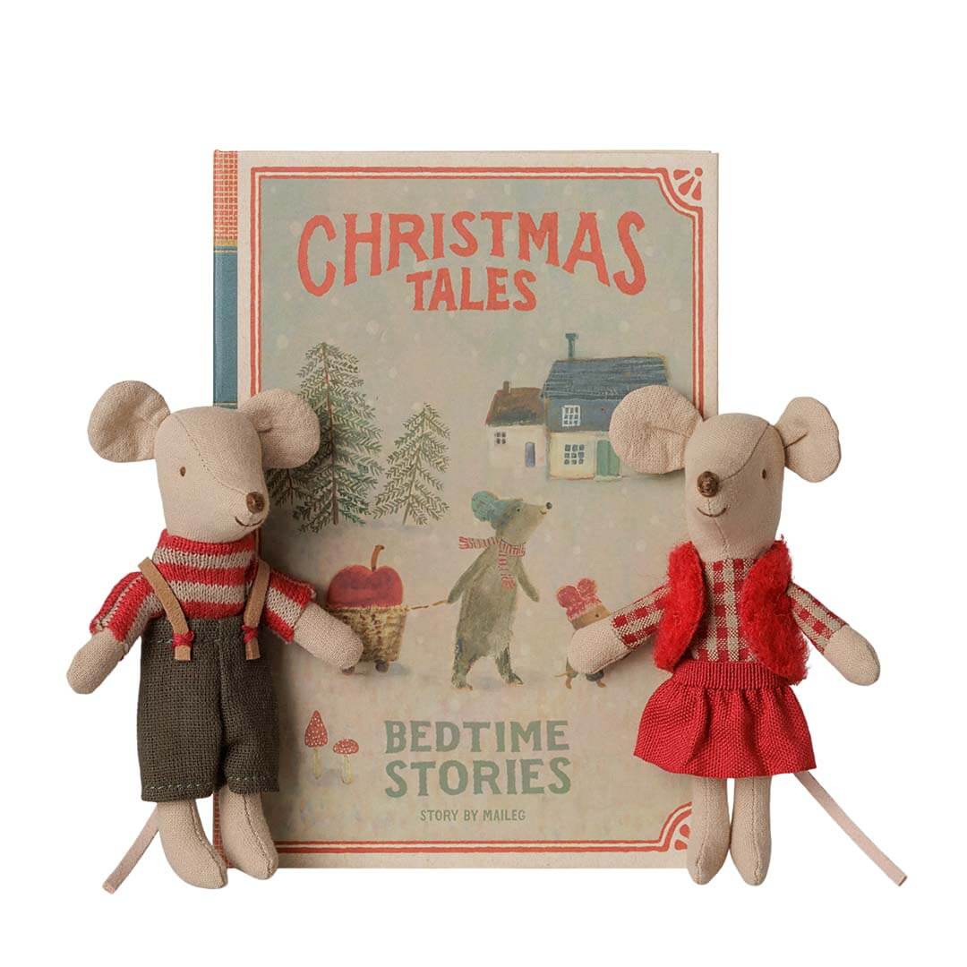 Christmas Twin Mice Little Sister and Brother in a Book