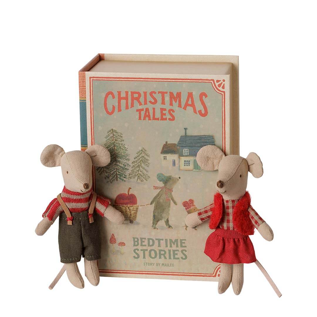 Christmas Twin Mice Little Sister and Brother in a Book