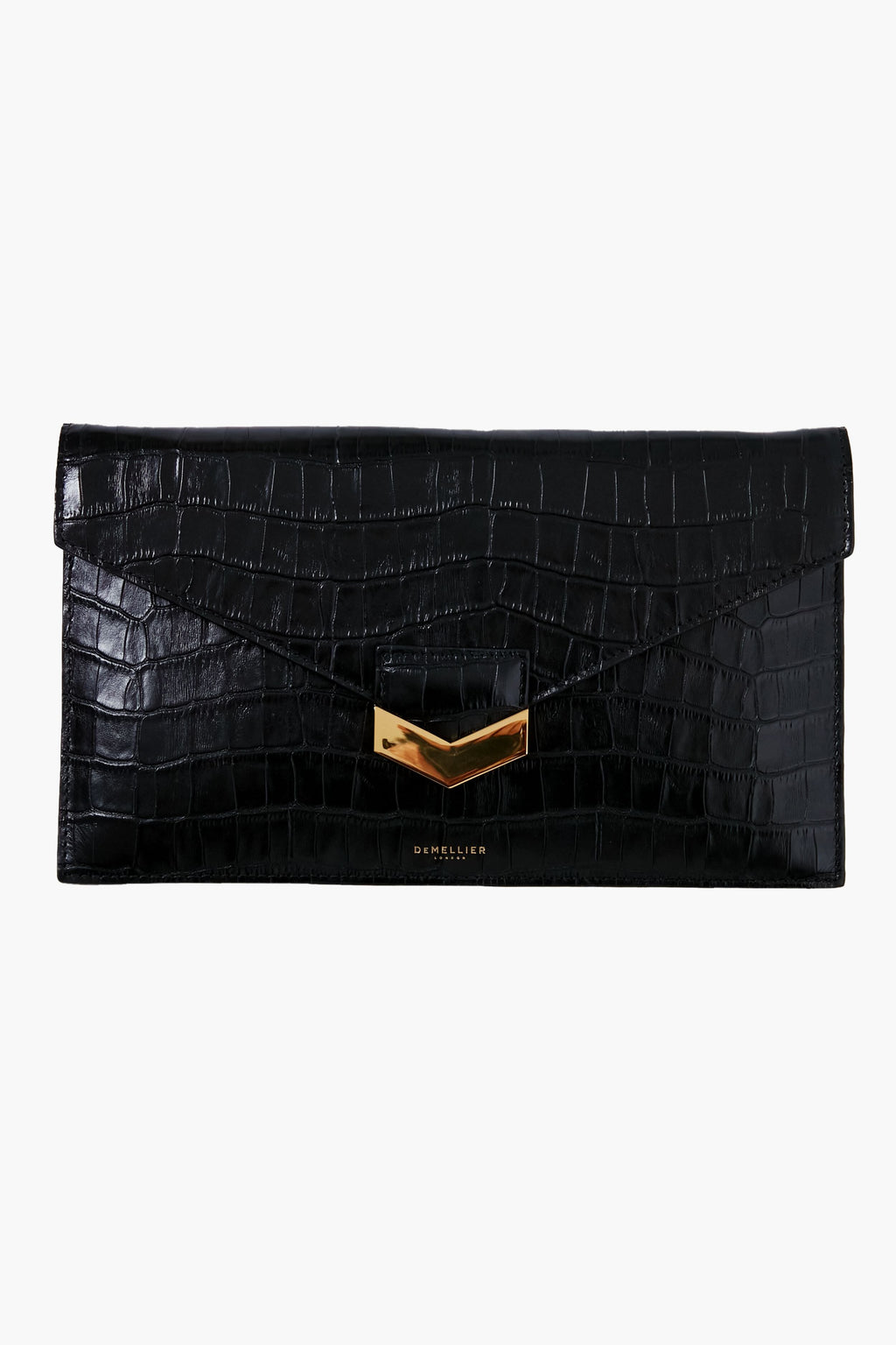 Black Croc London Clutch
