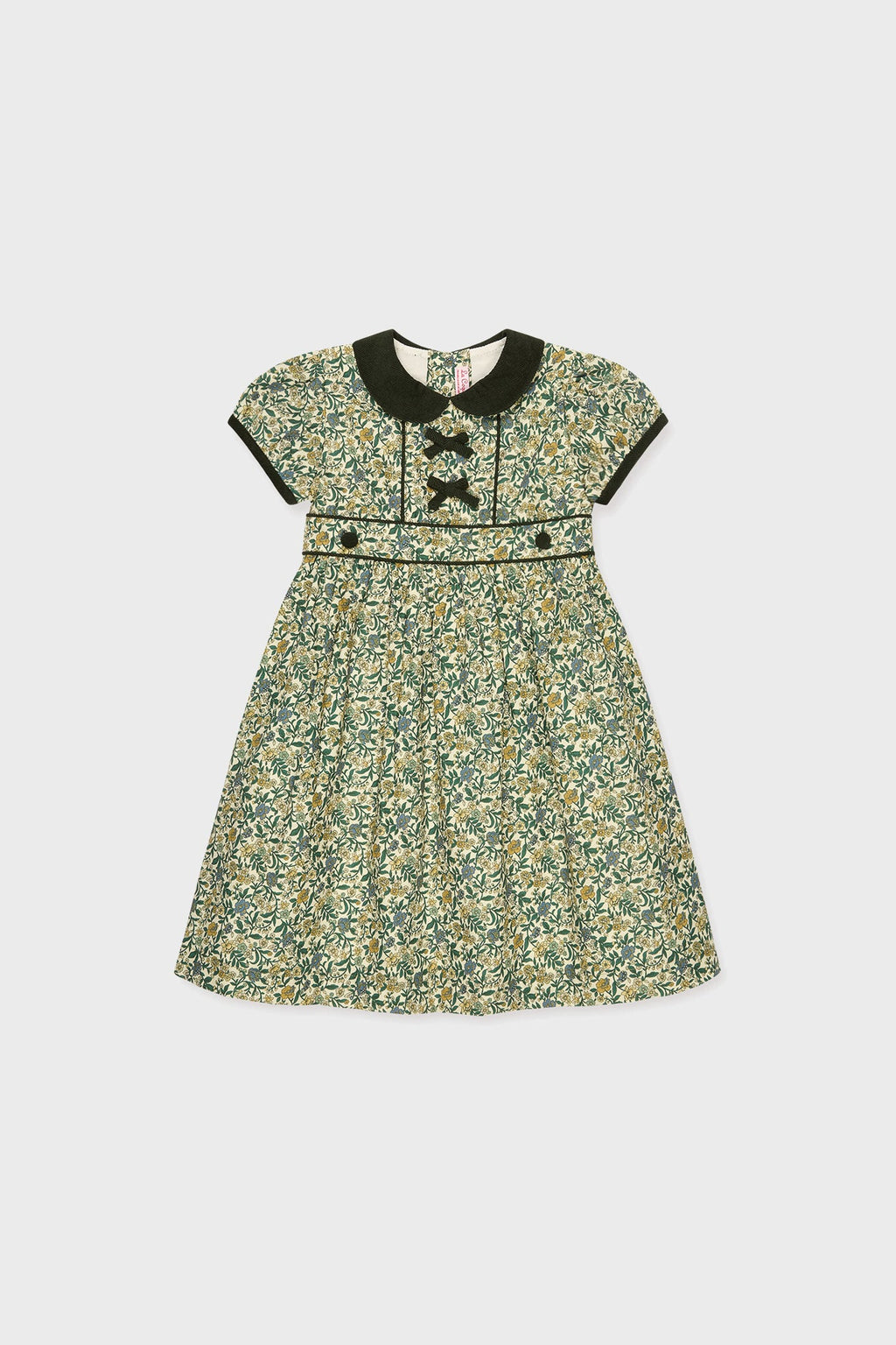 Bottle Green Floral Portia Girl Dress
