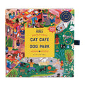 Cat Cafe & Dog Park Double Sided 500 Piece Jigsaw Puzzle