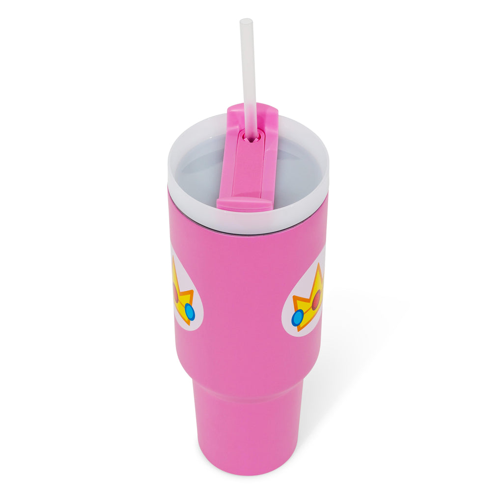 Super Mario Bros. Princess Peach Icon Metal Travel Tumbler | Holds 40 Ounces