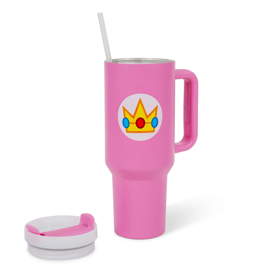 Super Mario Bros. Princess Peach Icon Metal Travel Tumbler | Holds 40 Ounces
