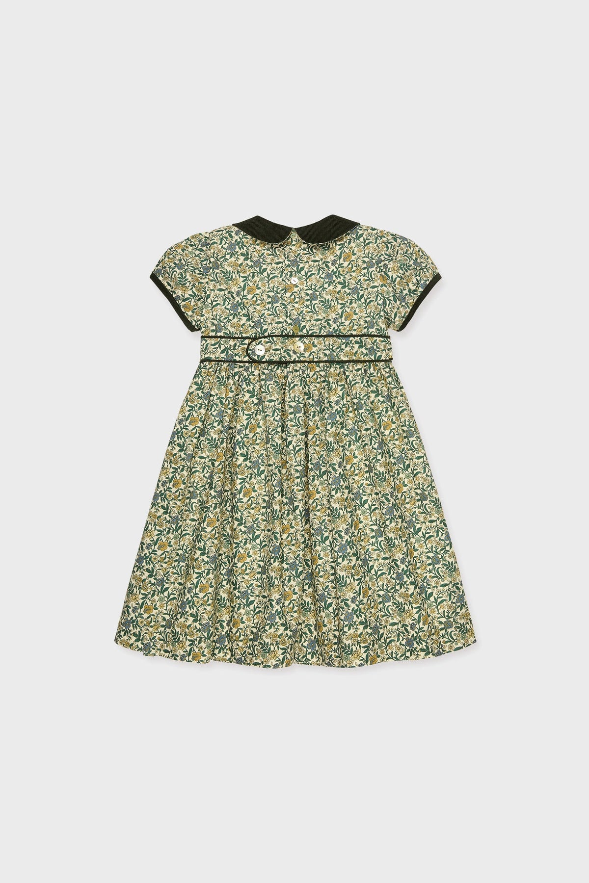 Bottle Green Floral Portia Girl Dress