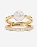 Perfect Pearl Stacked Ring - Gold