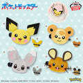 Pokemon Face Plush Clips  - Pichu, Teddiursa, Minccino, and Dedenne Complete Set of 4