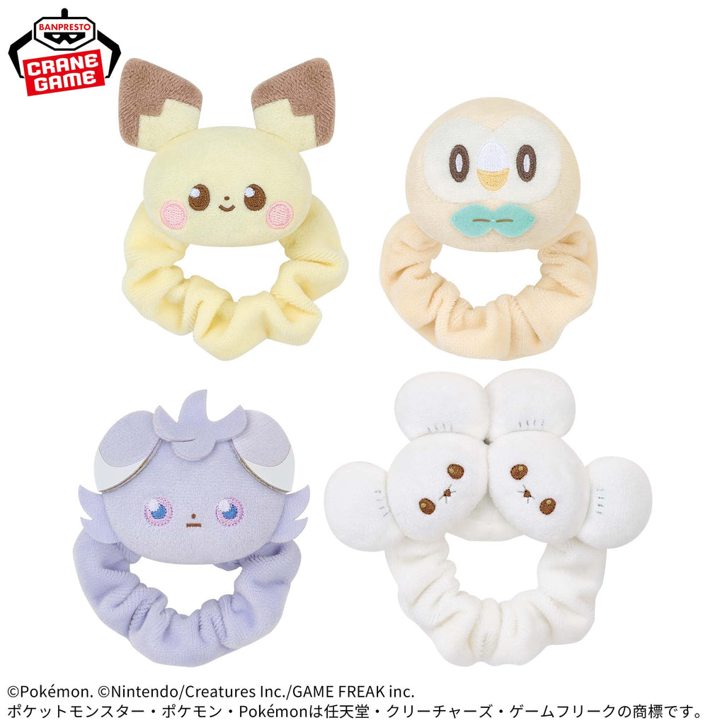 Pokemon PokePiece Plush Band - Pichu, Espurr, Rowlet and Tandemaus Complete Set of 4 Types