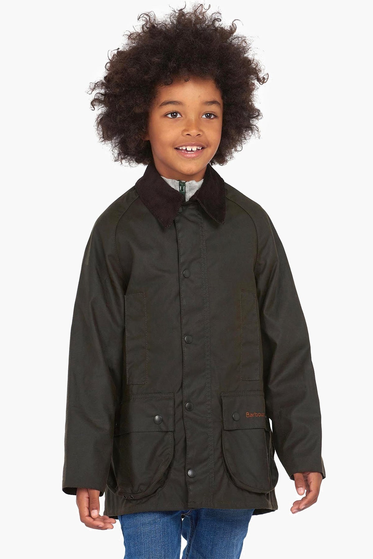 Boys Olive Beaufort Wax Jacket