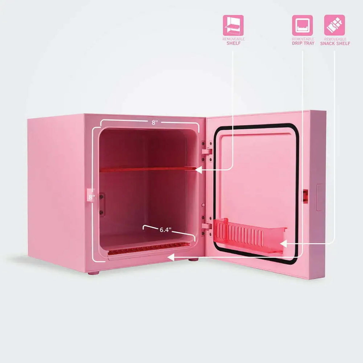 Sanrio Hello Kitty Pink 6.7L Single Door Mini Fridge