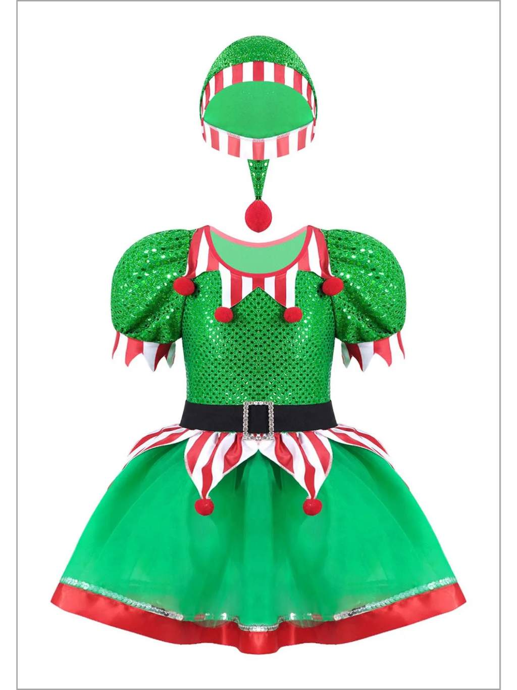 Believe In Your Elf Sparkle Tutu Dress with Hat