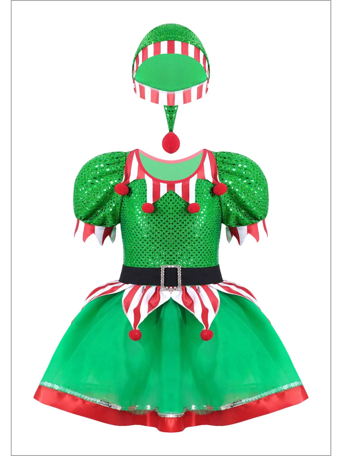 Believe In Your Elf Sparkle Tutu Dress with Hat